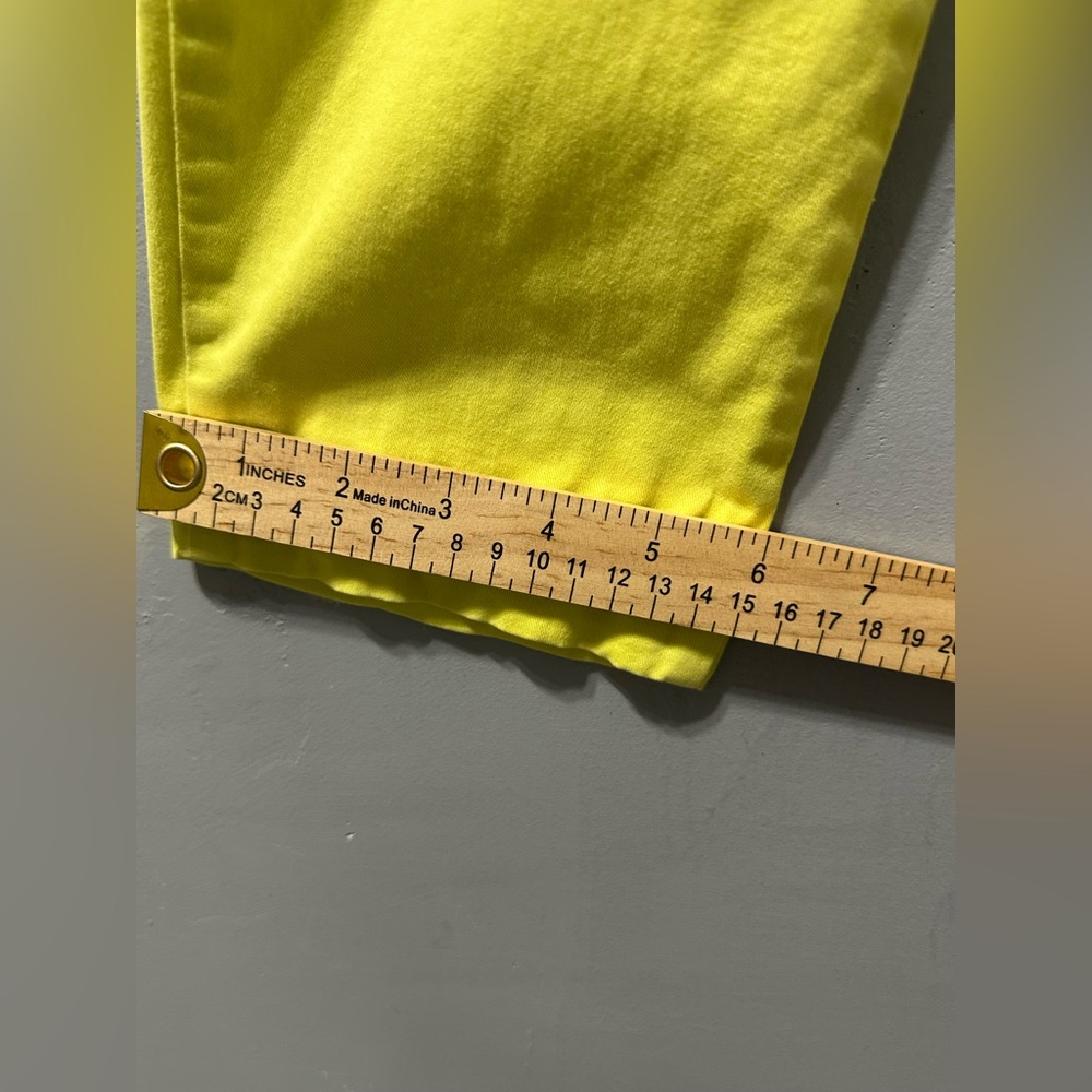 Boden Neon Yellow Cropped Trouser Pants Cotton Womens Size 4R 4 WM464 - Picture 9 of 10